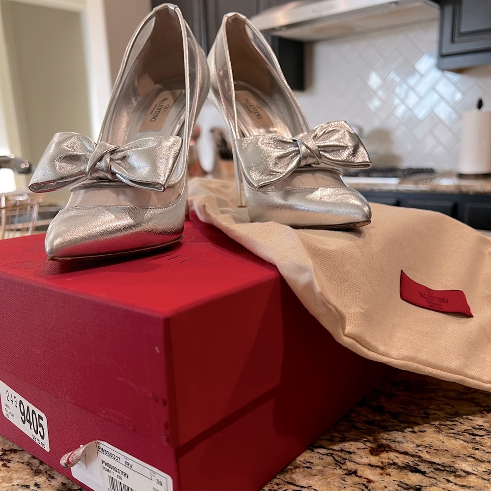 Silver Valentino Pumps